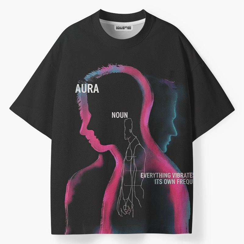 Soulisfree EVERYTHING VIBRATES AT IT'S OWN FREQUENCY ECO‑PERF Graphic Tee