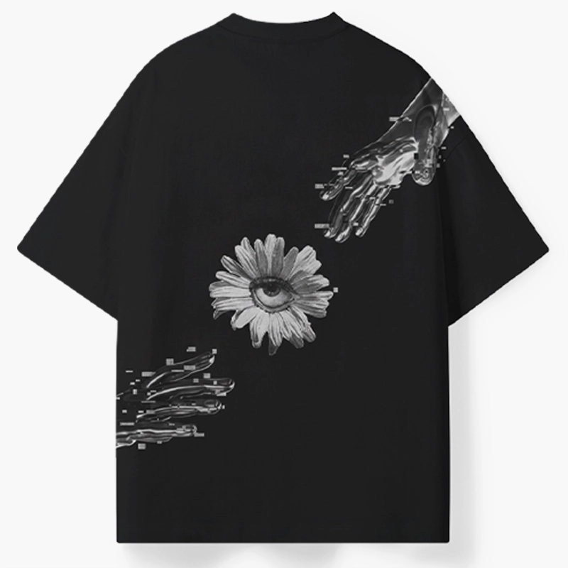 Soulisfree Futuristic Hands and Mystic Eye Flower  ECO‑PERF Graphic Tee