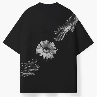 Soulisfree Futuristic Hands and Mystic Eye Flower  ECO‑PERF Graphic Tee