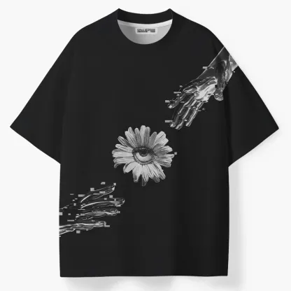 Soulisfree Futuristic Hands and Mystic Eye Flower  ECO‑PERF Graphic Tee
