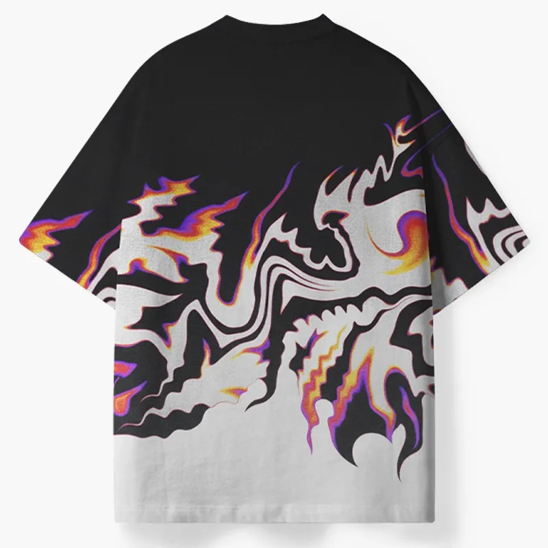 Soulisfree Neon Lava Swirl Split ECO‑PERF Graphic Tee