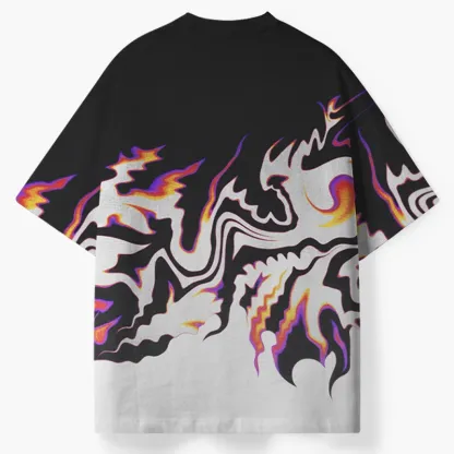 Soulisfree Neon Lava Swirl Split ECO‑PERF Graphic Tee