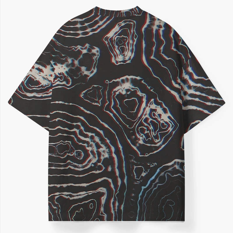 Soulisfree Holographic Topographic Lines ECO‑PERF Graphic Tee