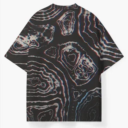 Soulisfree Holographic Topographic Lines ECO‑PERF Graphic Tee