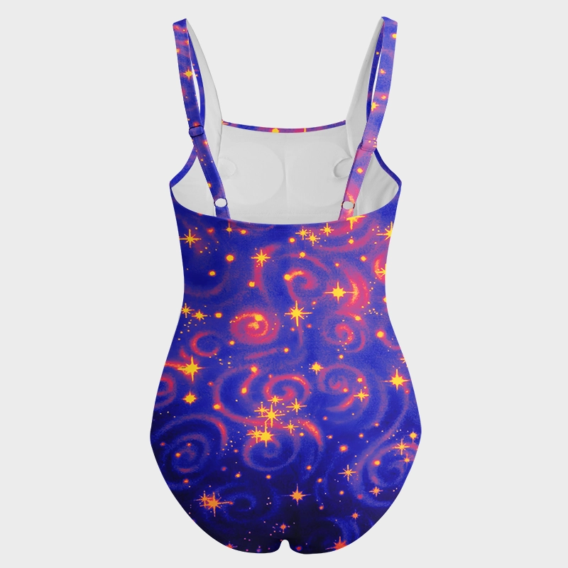 Soulisfree Dreamy Cosmic Stardust Galaxy One‑Piece Swimsuit