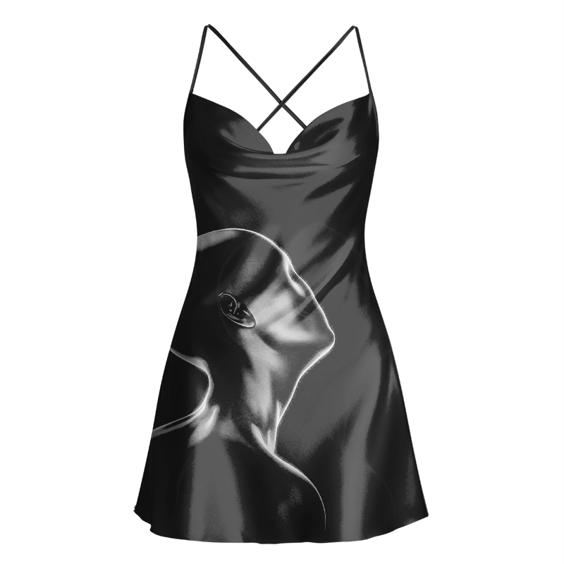 Soulisfree I Don’t Belong Here Cowl Neck Satin Mini Dress