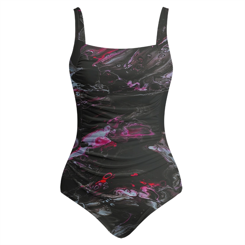 Soulisfree Neon Ink in Water Galaxy One‑Piece Swimsuit