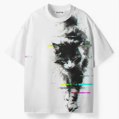 Soulisfree Glitch Black Cat ECO‑PERF Graphic Tee