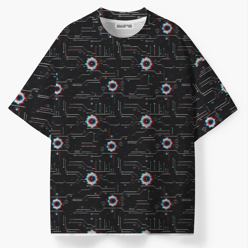 Soulisfree Neon Circuitry ECO‑PERF Graphic Tee