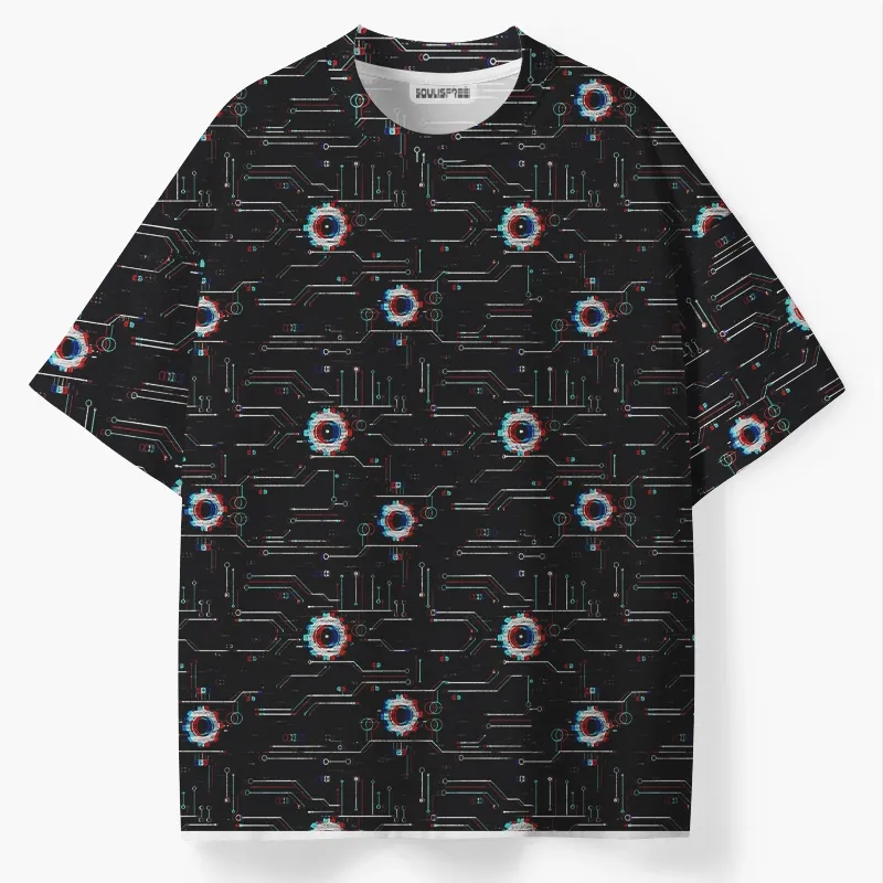 Soulisfree Neon Circuitry ECO‑PERF Graphic Tee