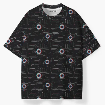 Soulisfree Neon Circuitry ECO‑PERF Graphic Tee