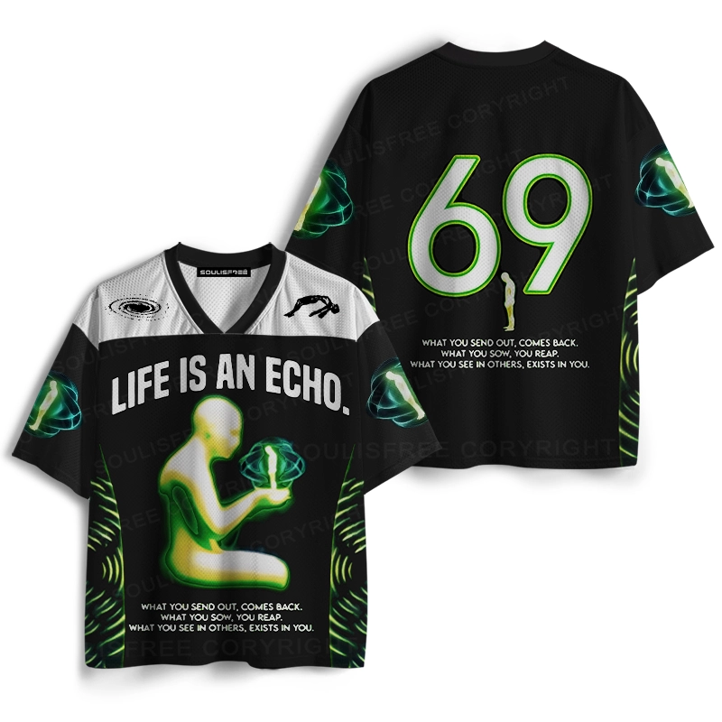 Soulisfree LIFE IS AN ECHO. Mesh Jersey