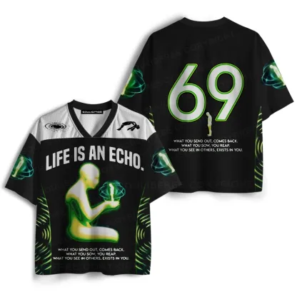 Soulisfree LIFE IS AN ECHO. Mesh Jersey