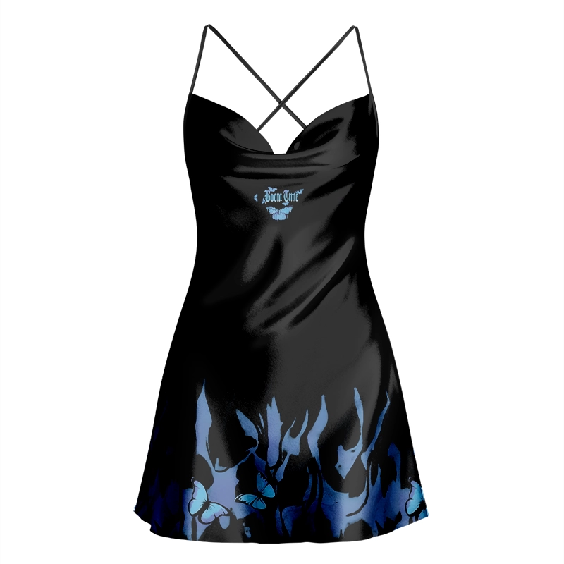 Soulisfree REBIRTH OF THE SOUL Cowl Neck Satin Mini Dress