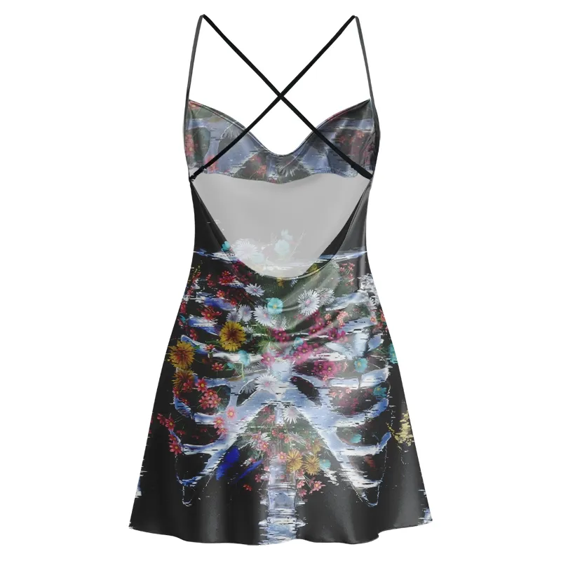 Soulisfree A NEW FORM OF EXISTENCE Cowl Neck Satin Mini Dress