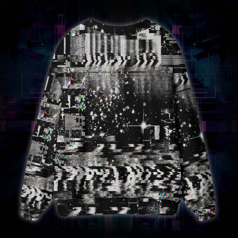 Soulisfree Lost Signal Fuzzy Cardigan Sweater 