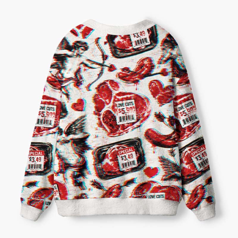Soulisfree Love Is Not For Sale Fuzzy Cardigan Sweater