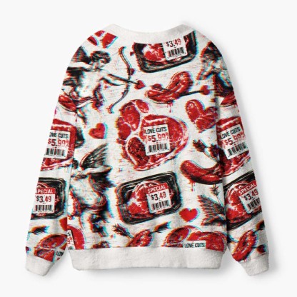 Soulisfree Love Is Not For Sale Fuzzy Cardigan Sweater