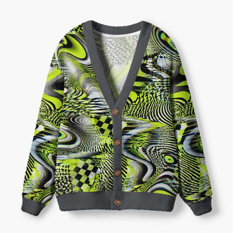 Soulisfree Chaos Within The Code Fuzzy Cardigan Sweater