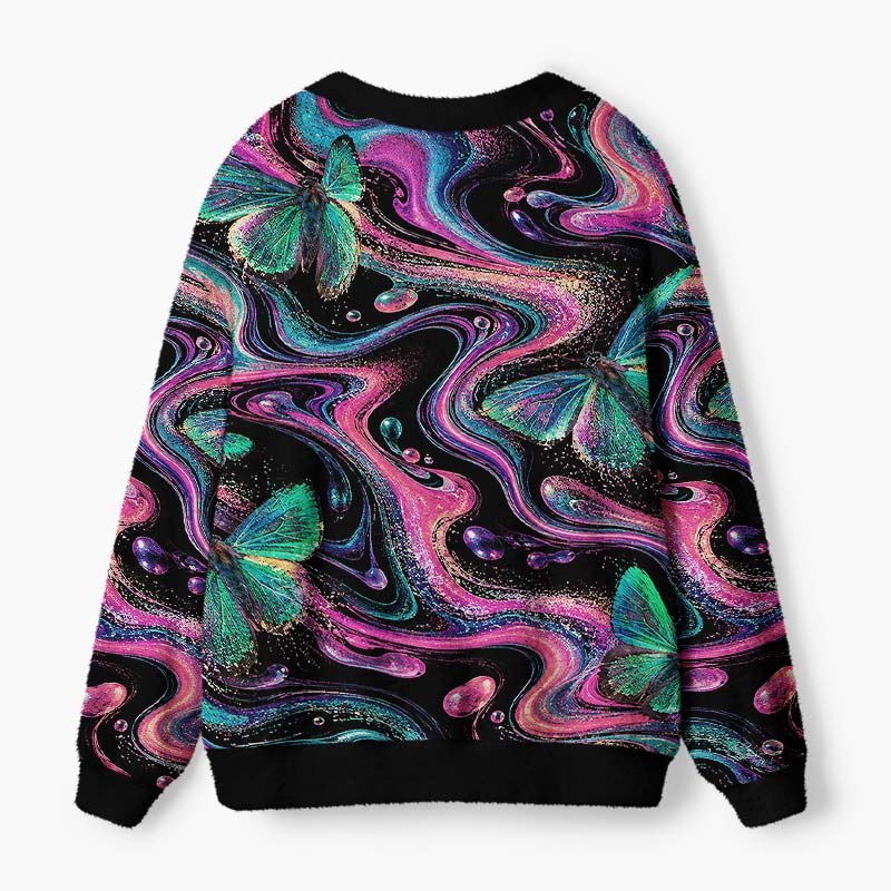Soulisfree Freedom In Motion Fuzzy Cardigan Sweater