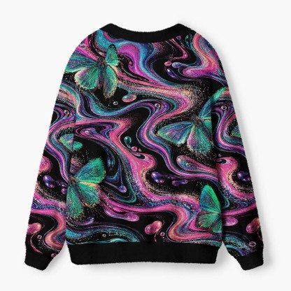 Soulisfree Freedom In Motion Fuzzy Cardigan Sweater