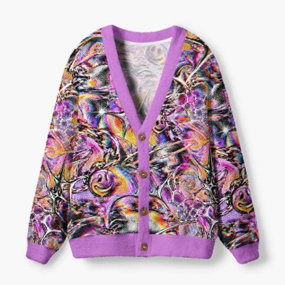 Soulisfree Finding Joy In The Chaos Fuzzy Cardigan Sweater