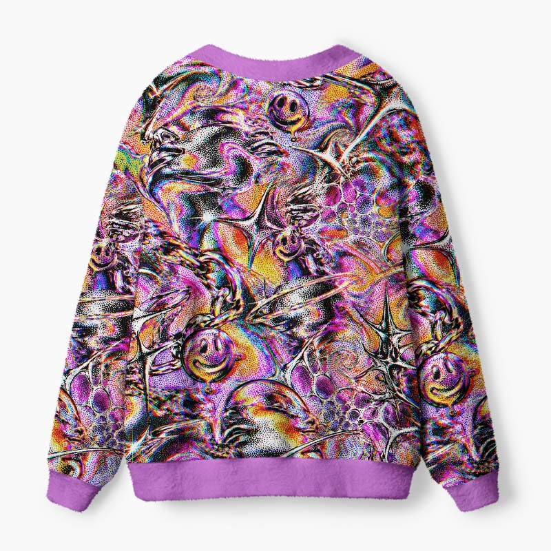 Soulisfree Finding Joy In The Chaos Fuzzy Cardigan Sweater