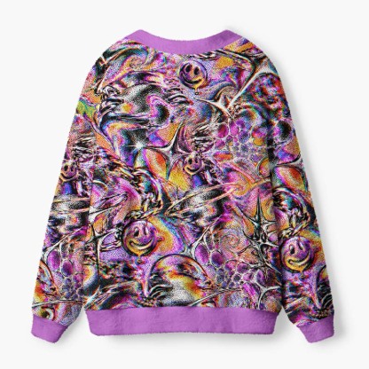 Soulisfree Finding Joy In The Chaos Fuzzy Cardigan Sweater
