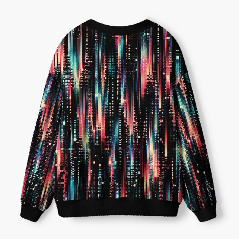 Soulisfree Between Reality And Code Fuzzy Cardigan Sweater