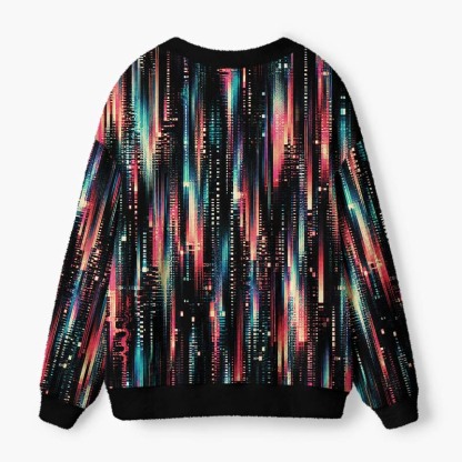 Soulisfree Between Reality And Code Fuzzy Cardigan Sweater