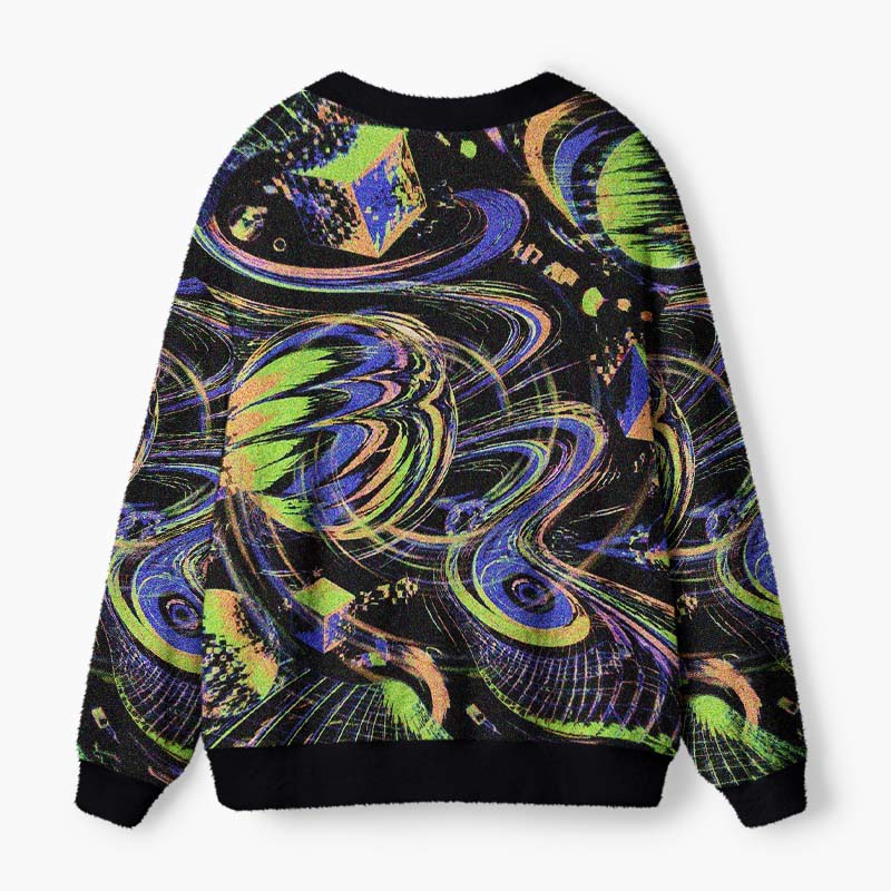 Soulisfree Beyond The Cosmic Loop Fuzzy Cardigan Sweater