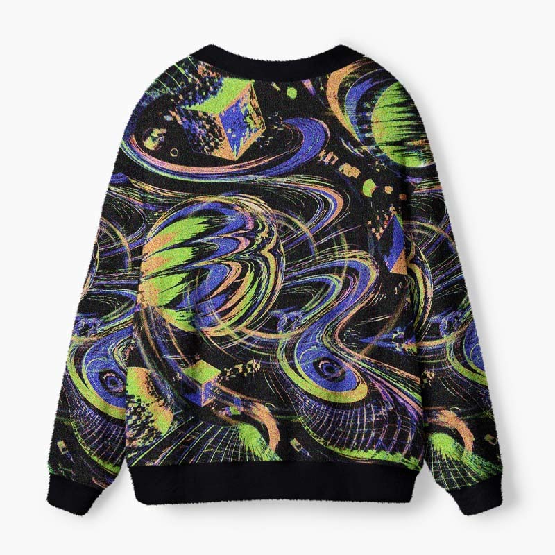 Soulisfree Beyond The Cosmic Loop Fuzzy Cardigan Sweater