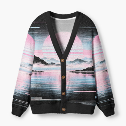 Soulisfree Pastel Afterglow Fuzzy Cardigan Sweater