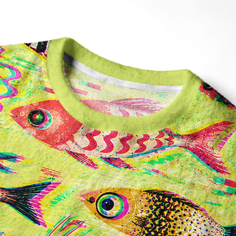 Soulisfree Chaos In The Fish Tank Fuzzy Crewneck Sweater