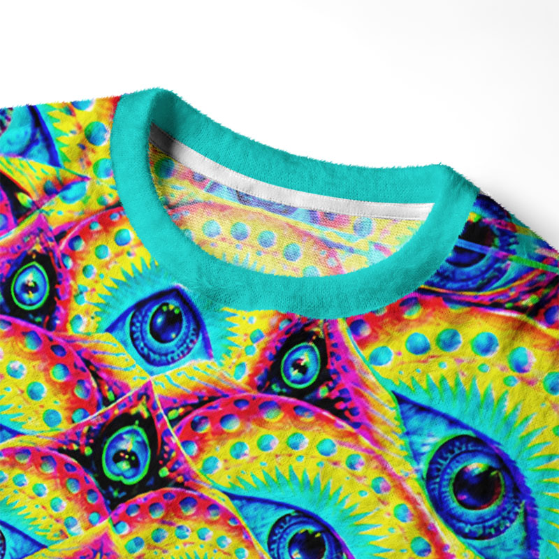 Soulisfree Sacred Psychedelic Sight Fuzzy Crewneck Sweater