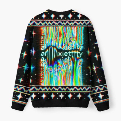 Soulisfree Glitching Emotions Fuzzy Crewneck Sweater