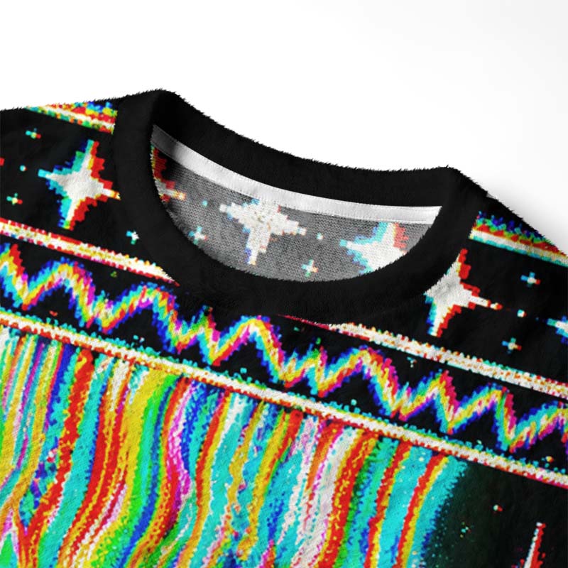Soulisfree Glitching Emotions Fuzzy Crewneck Sweater