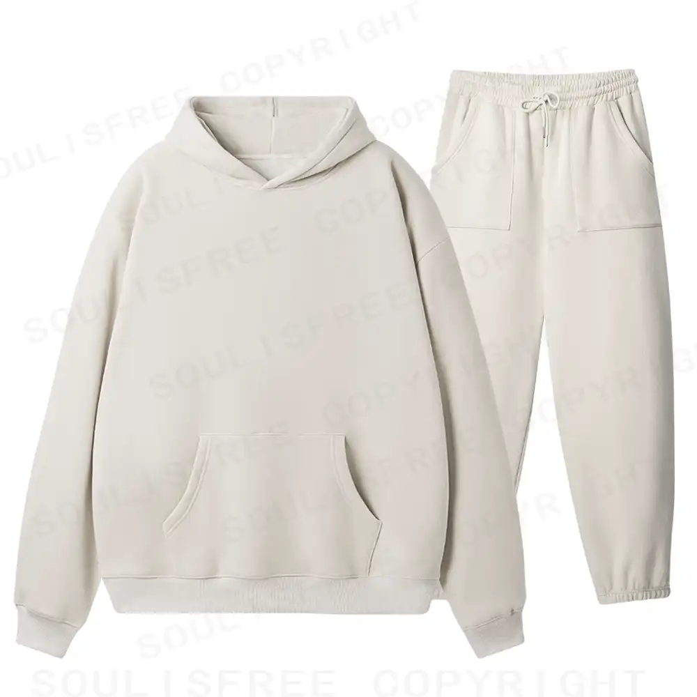 Solid Fleece Hoodie Set Fleece Hoodie Set