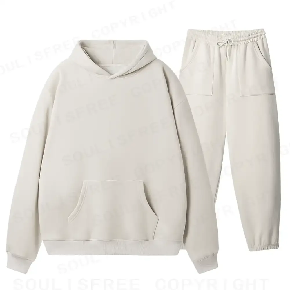 Solid Fleece Hoodie Set Fleece Hoodie Set