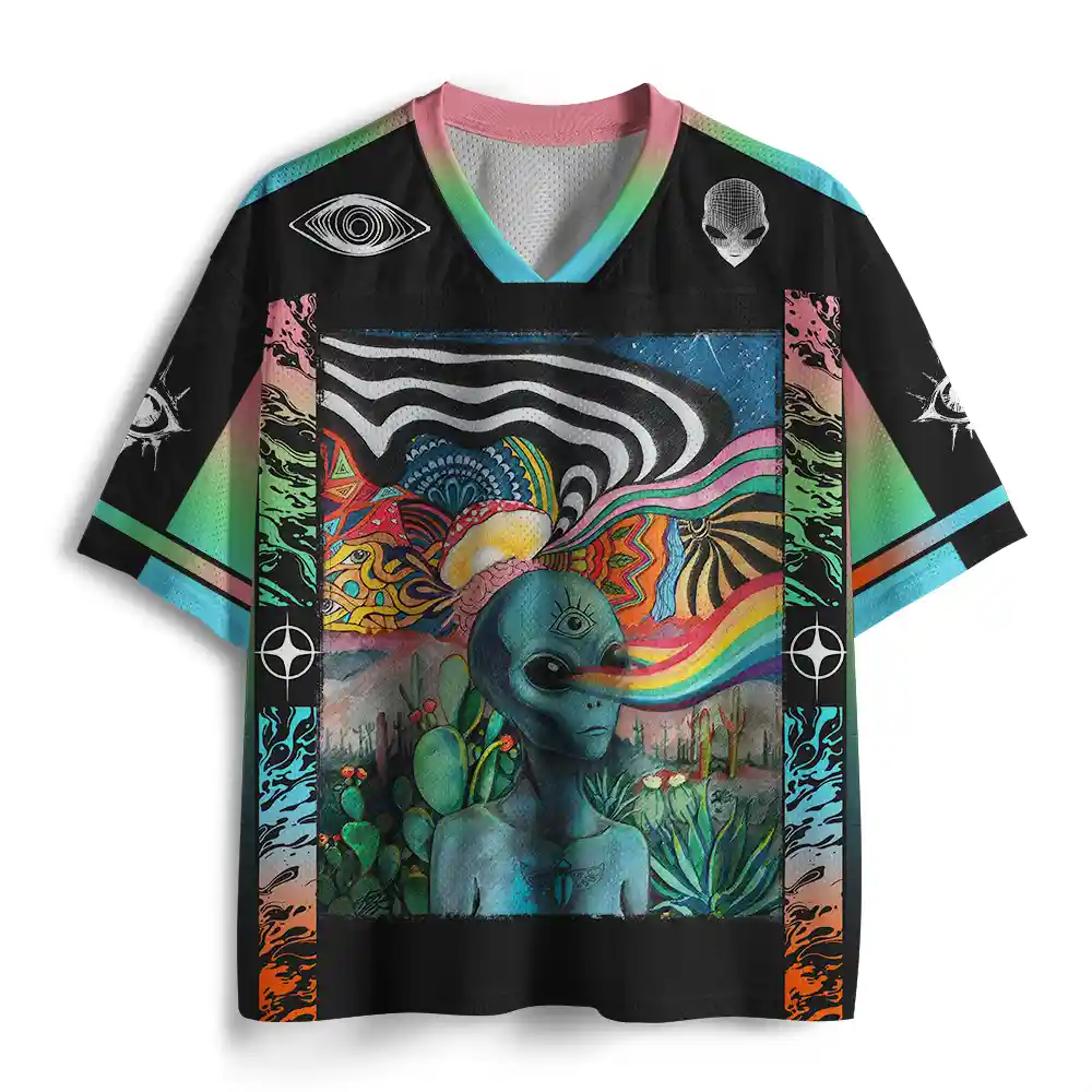 Cosmic Vision: Psychedelic Alien Mesh Jersey