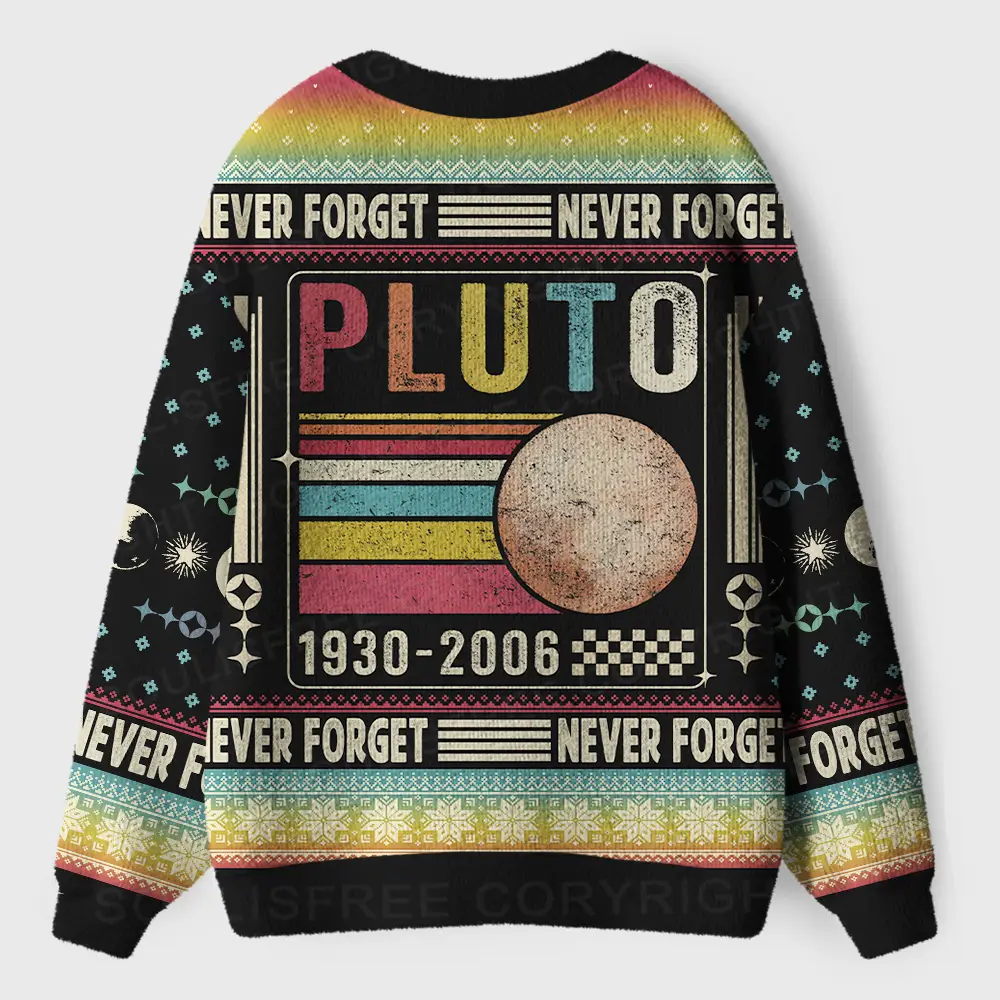 Never Forget Pluto Ugly Cardigan Sweaters