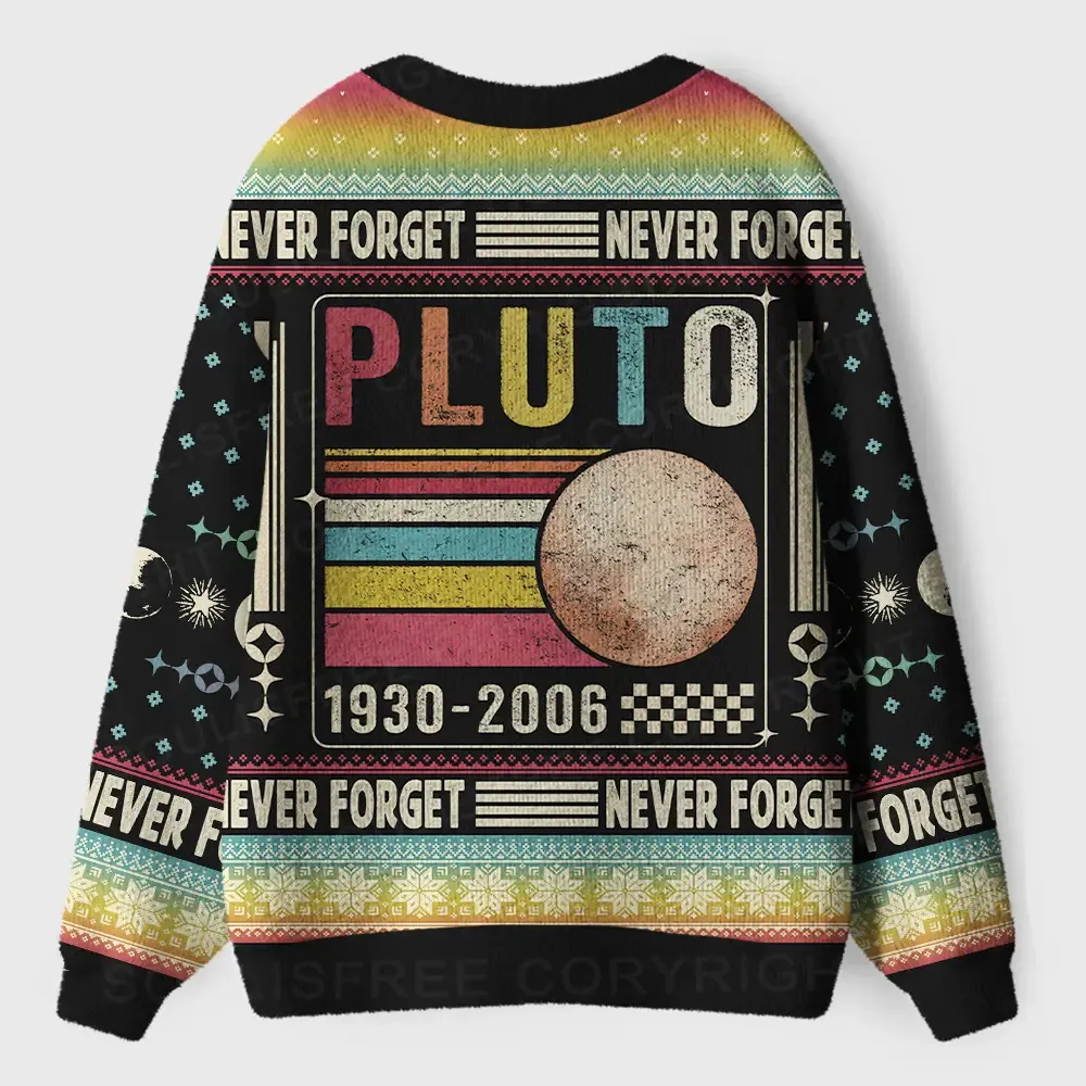Never Forget Pluto Ugly Cardigan Sweaters