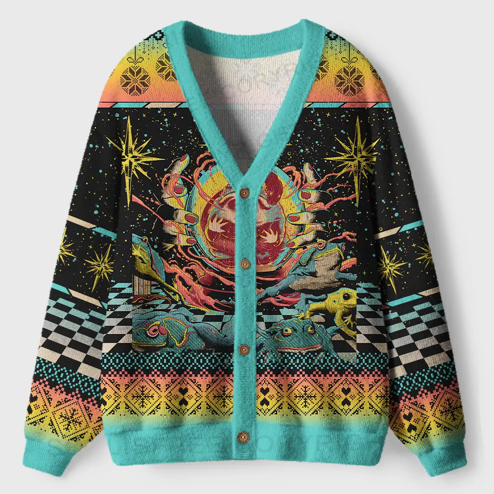 Psychedelic Attack Cardigan Sweaters
