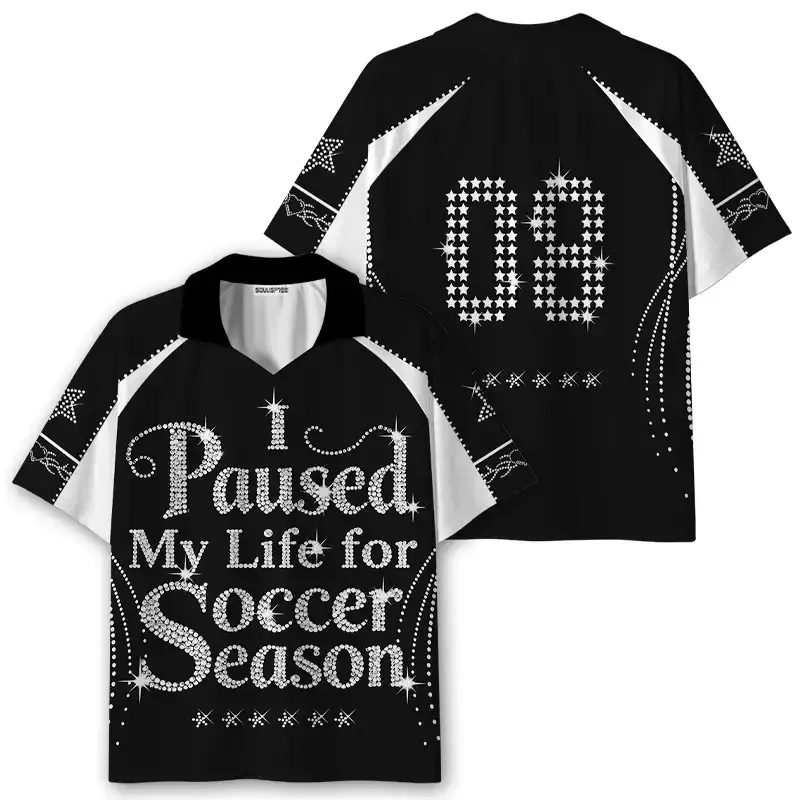 Soulisfree I Paused My Life for Soccer Season  Collar Polo Jersey