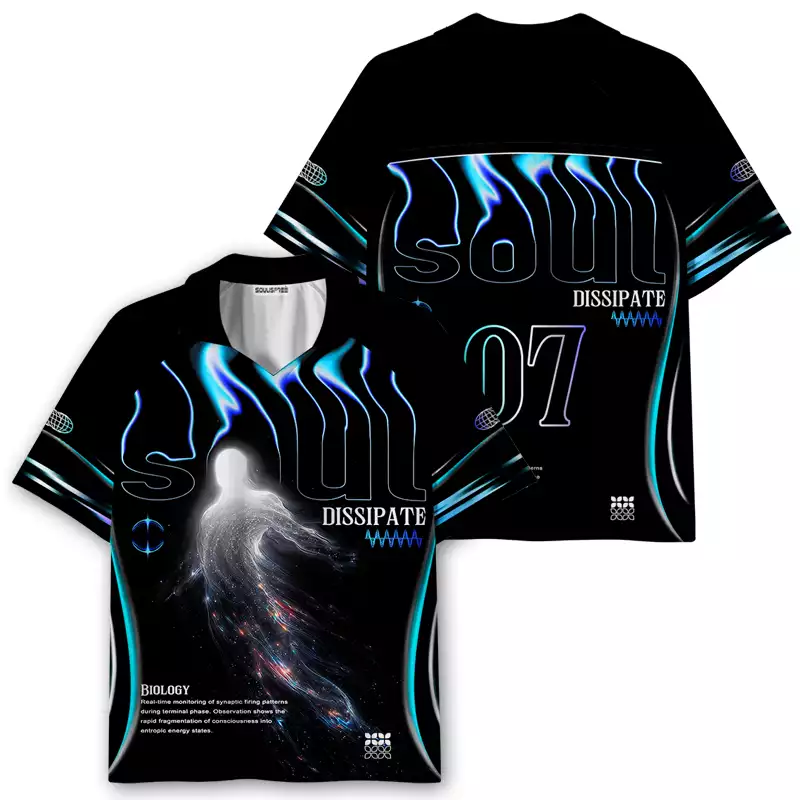 Soulisfree Dreamline Optic Lines Illusion Collar Polo Jersey