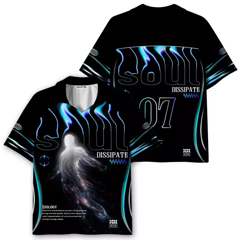 Soulisfree Dreamline Optic Lines Illusion Collar Polo Jersey