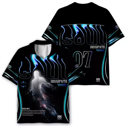 Soulisfree Dreamline Optic Lines Illusion Collar Polo Jersey