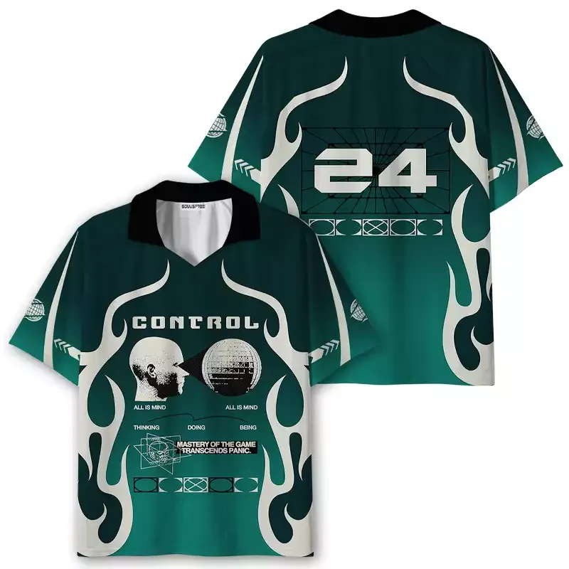 Soulisfree Cyber Forest Neural Control  Collar Polo Jersey