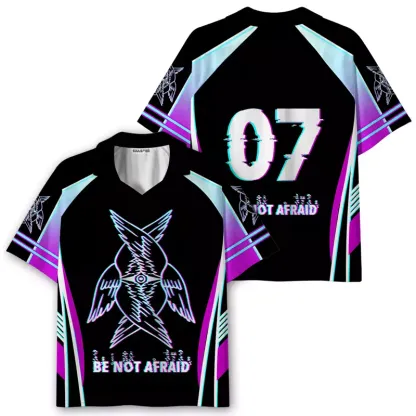 Soulisfree BE NOT AFRAID — Divine Glitch Wings Collar Polo Jersey