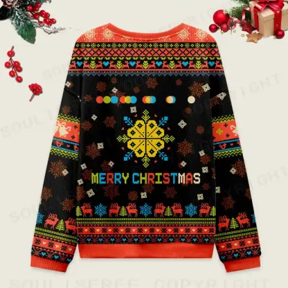 Meditation In Color Ugly Christmas Knit Sweatshirt